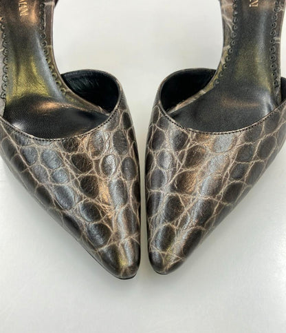 GIORGIO ARMANI ポンテットトゥパンプス クロコ型押し レディース SIZE 35 (22.5cm) ジョルジオアルマーニ
