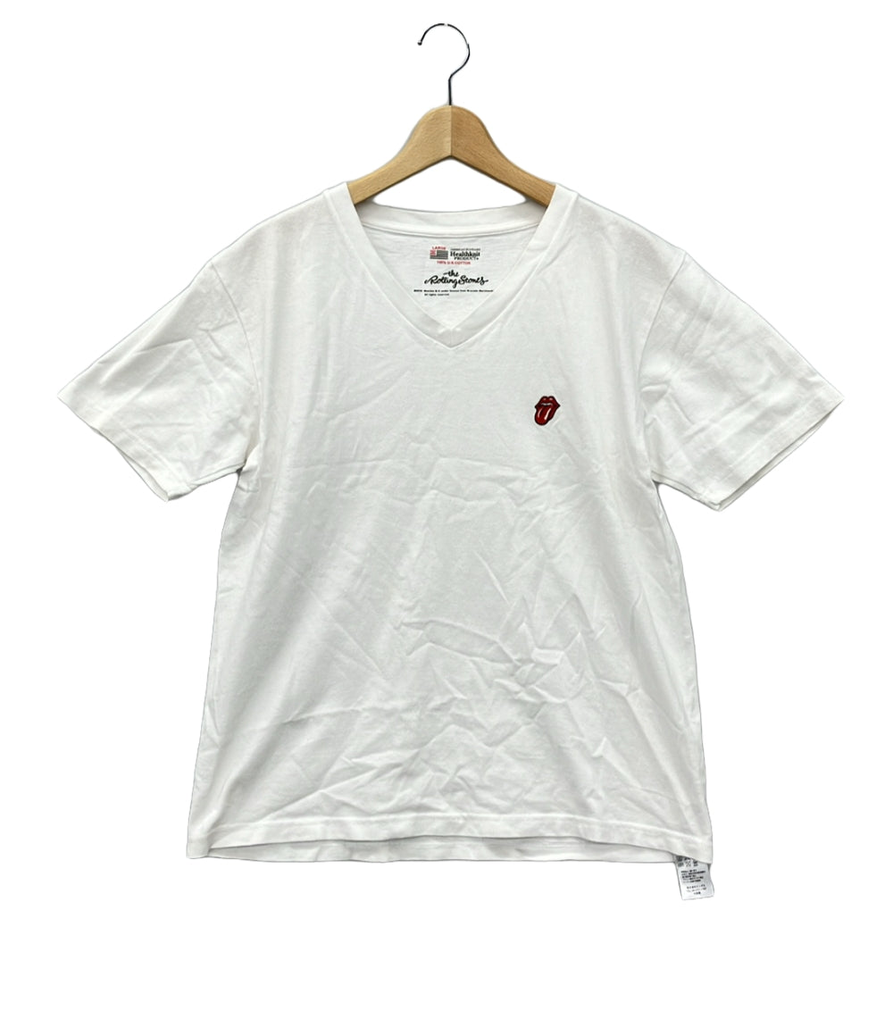 ヘルスニット 半袖Tシャツ VネックTシャツ × Rolling Stones メンズ SIZE L Healthknit