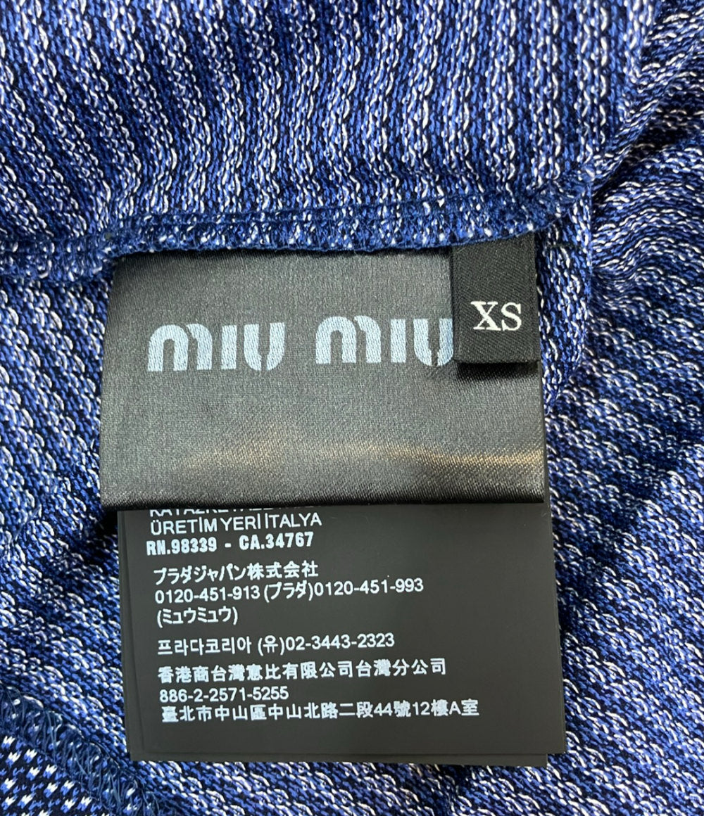 美品 Miu Miu ジャガードジャージ長袖Tシャツ MJLA47 レディース SIZE 36 (XS) ミュウ ミュウ