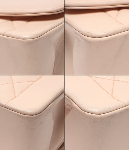 CHANEL チェーンショルダーバッグ 肩掛け ゴールド金具 ダイアナ25 マトラッセ シングルフラップ シングルチェーン ラムスキン ココマーク 2番台