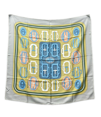 HERMES スカーフ カレ90 シルク100% モダンなバックル レディース エルメス
