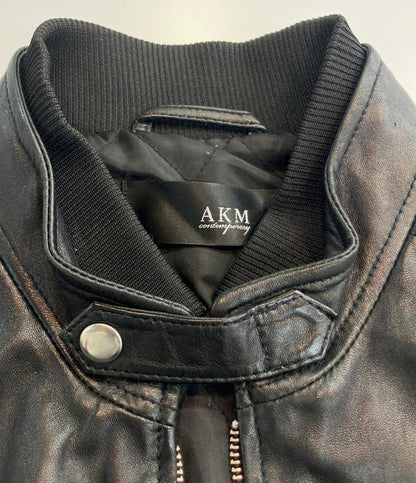 エイケイエム レザージャケット シングルライダース ラムレザー メンズ SIZE XL AKM