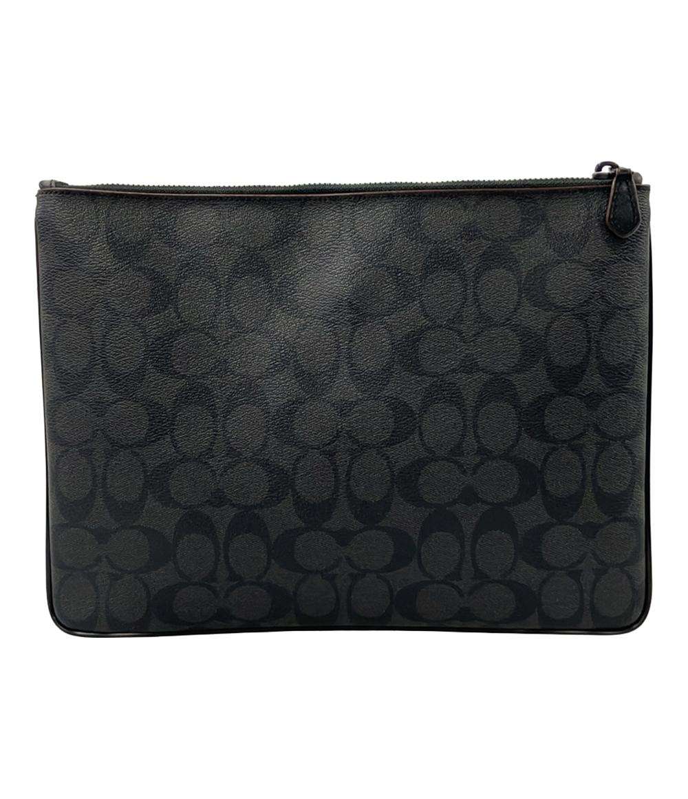 美品 コーチ クラッチバッグ セカンドバッグ シグネチャー F25520 メンズ COACH