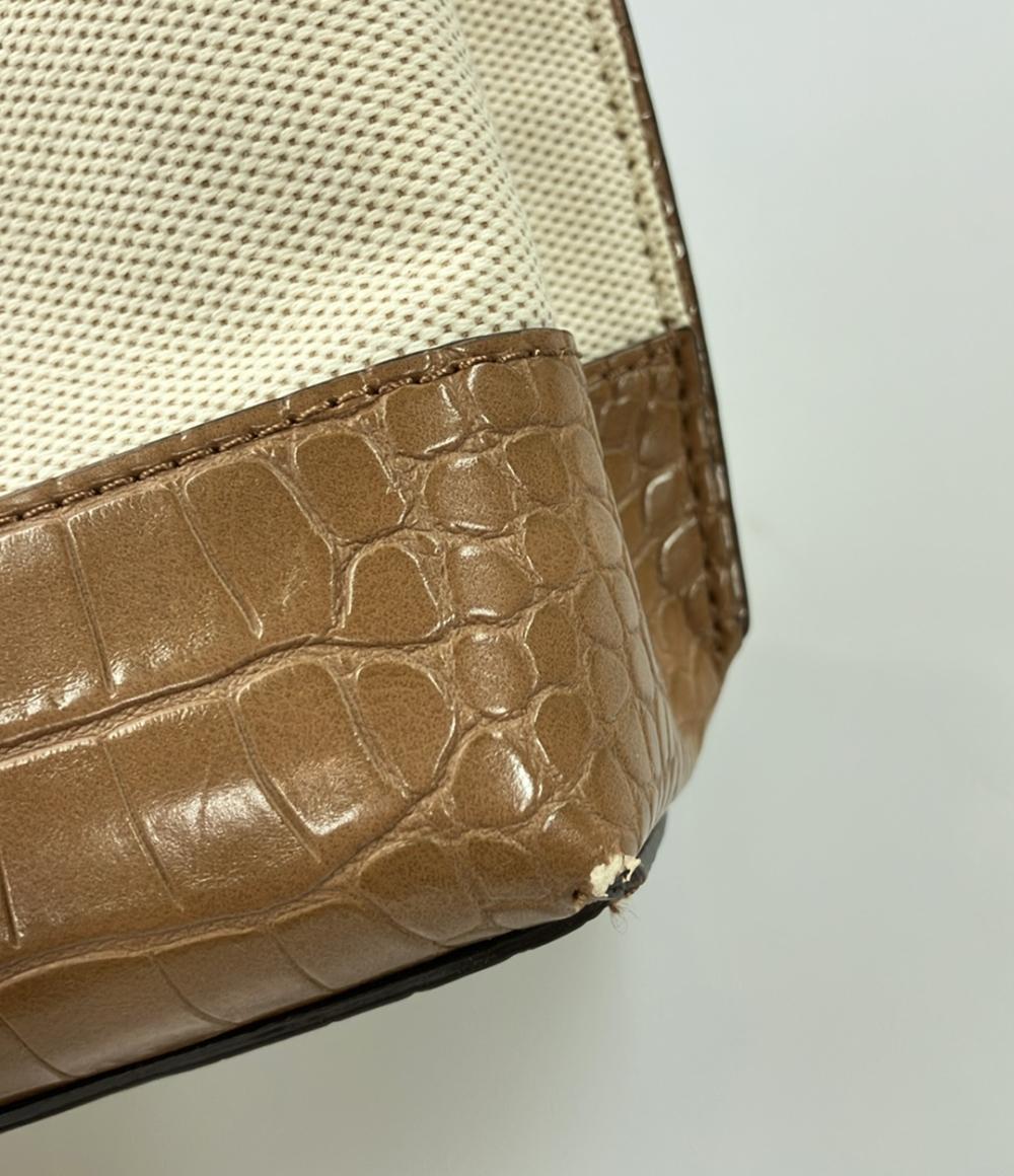 マイケルコース クロコ型押しレザーキャンバスミニショルダーバッグ 斜め掛け レディース MICHAEL KORS