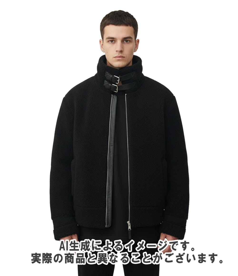 Solleciti フライトジャケット ボア B-3 首元裾レザーベルト スタンドカラー キャメルシルクボアフライトジャケット メンズ SIZE 46 (M) ソレシティ