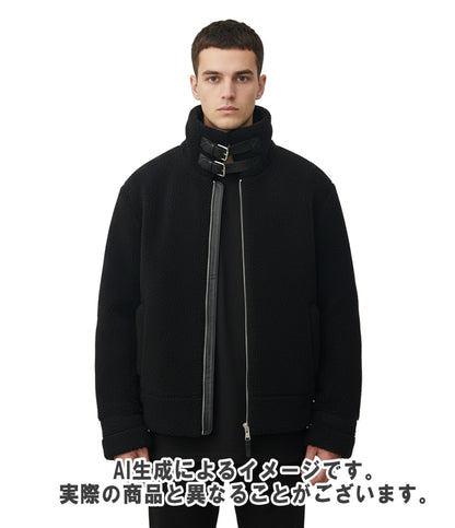 Solleciti フライトジャケット ボア B-3 首元裾レザーベルト スタンドカラー キャメルシルクボアフライトジャケット メンズ SIZE 46 (M) ソレシティ