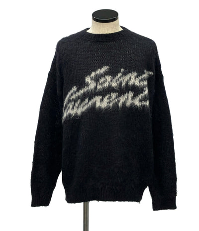 SAINT LAURENT フロントロゴ モヘヤニットセーター 712176 メンズ SIZE M サンローラン
