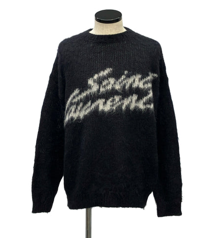 SAINT LAURENT フロントロゴ モヘヤニットセーター 712176 メンズ SIZE M サンローラン
