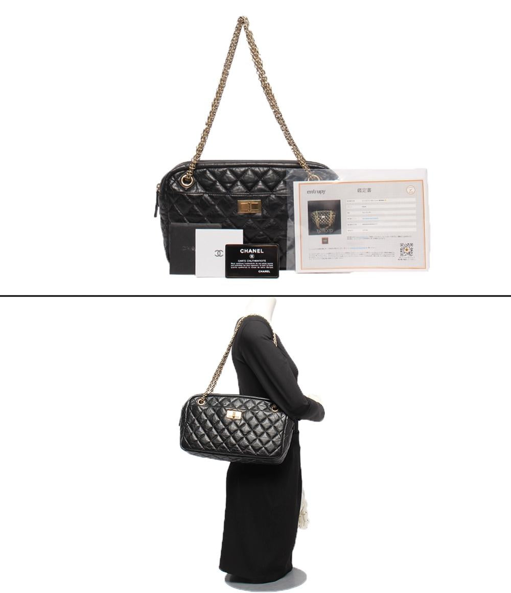 CHANEL チェーンショルダーバッグ 肩掛け ゴールド金具 カーフスキン マトラッセ レディース シャネル