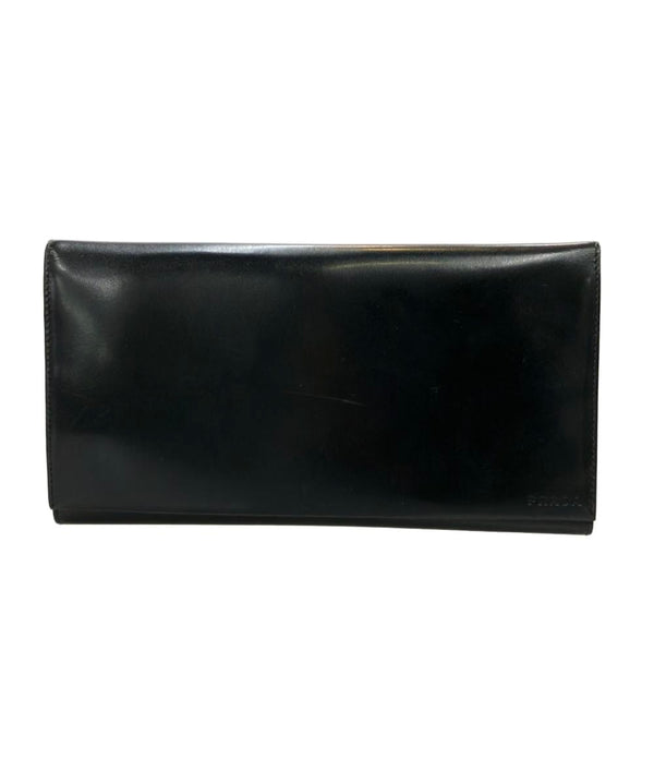 PRADA 三つ折りマルチ財布 パテントレザーパスポートケース ユニセックス プラダ