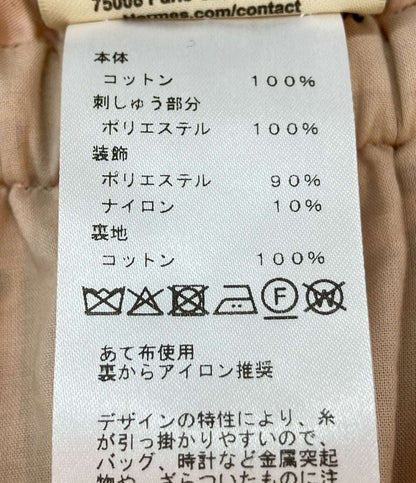 美品 HERMES フレアスカート 英国風刺繍入り 26SS ティアード コットンツイル紐 Embroidered skirt H6E0328DV レディース SIZE 38 (M) エルメス