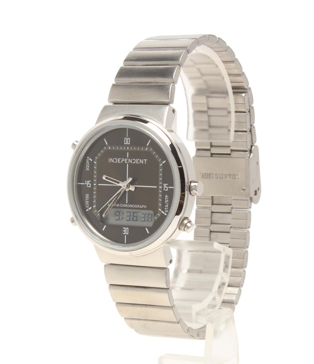 美品 INDEPENDENT 腕時計 クオーツ ブラック C201-003476-03 メンズ インディペンデント