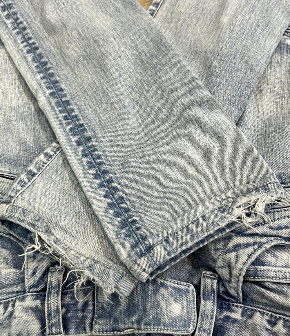 BALMAIN 蛇腹バイカーデニムパンツ ダメージ加工 メンズ SIZE 28 (S