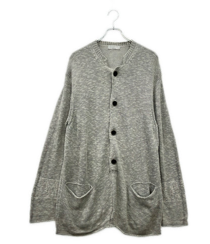 Yohji Yamamoto POUR HOMME 長袖 リネン混 オーバーサイズ マオカラーカーディガン メンズ SIZE 3 ヨウジヤマモトプールオム