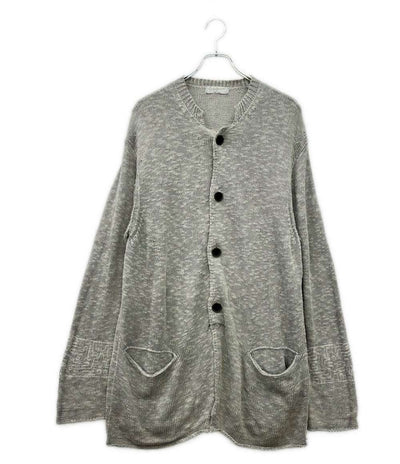 Yohji Yamamoto POUR HOMME 長袖 リネン混 オーバーサイズ マオカラーカーディガン メンズ SIZE 3 ヨウジヤマモトプールオム