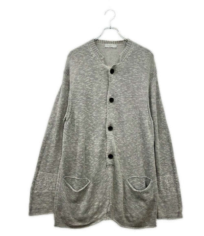 Yohji Yamamoto POUR HOMME 長袖 リネン混 オーバーサイズ マオカラーカーディガン メンズ SIZE 3 ヨウジヤマモトプールオム