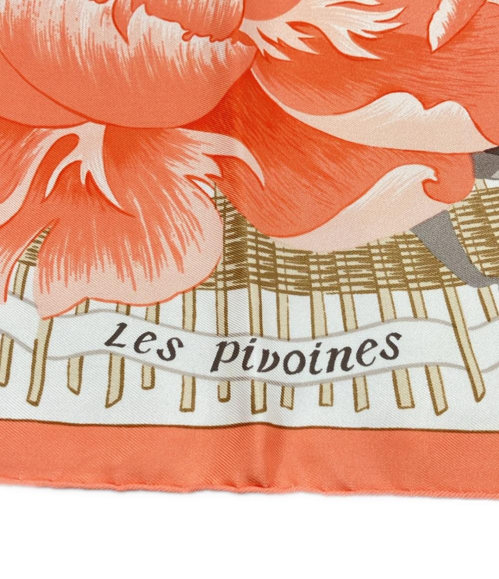 エルメス スカーフ カレ90 シルク100% 芍薬 Les Pivoines レディース HERMES