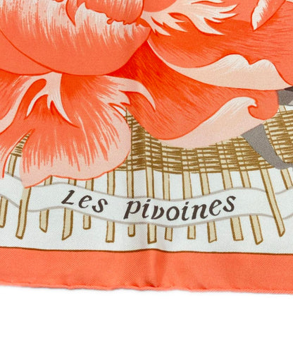 エルメス スカーフ カレ90 シルク100% 芍薬 Les Pivoines レディース HERMES