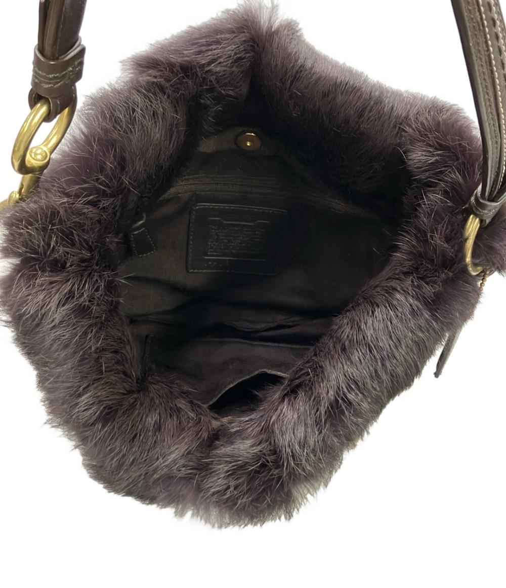 美品 COACH ショルダーバッグ ファー 肩掛け 3586 レディース コーチ