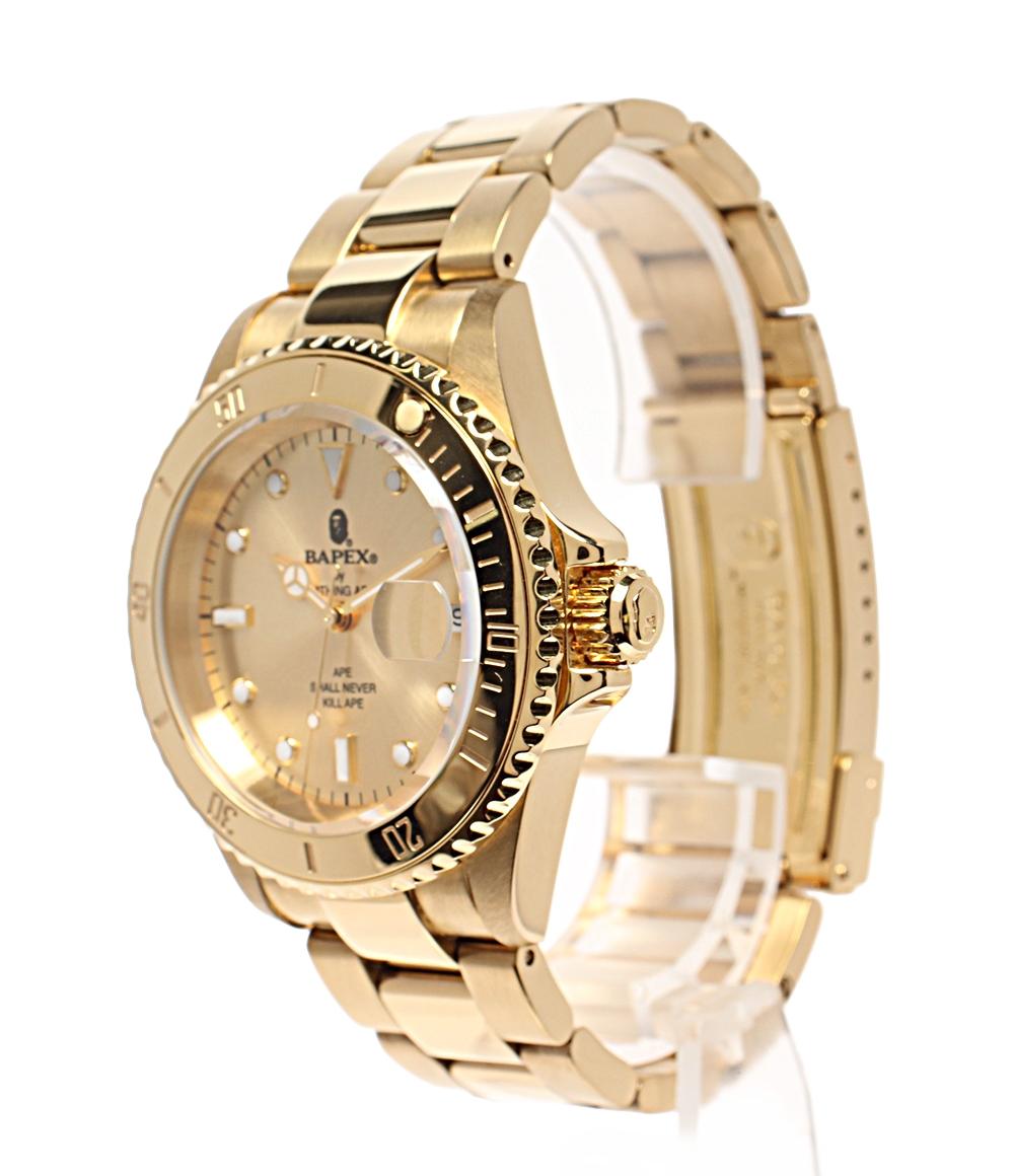 A BATHING APE 腕時計 BAPEX 自動巻き ゴールド メンズ アベイシング