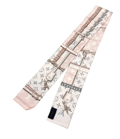 美品 LOUIS VUITTON ストール スカーフ シルク100% バンドー モノグラム コンフィデンシャル M70637 レディース ルイ・ヴィトン