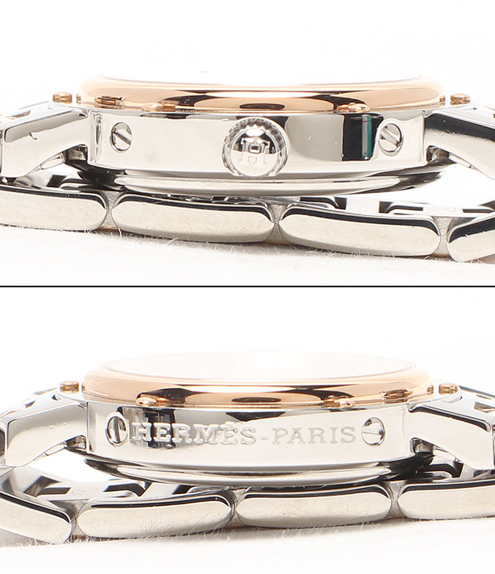 HERMES 腕時計 クリッパー ナクレ クオーツ ピンク CL4.221 レディース HERMES 腕時計 クリッパー ナクレ クオーツ ピンク CL4.221 レディース