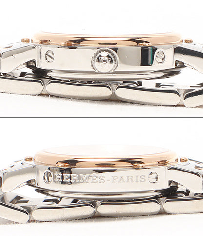 HERMES 腕時計 クリッパー ナクレ クオーツ ピンク CL4.221 レディース エルメス