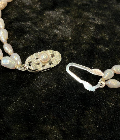 2連ロングネックレス SV 淡水パール レディース