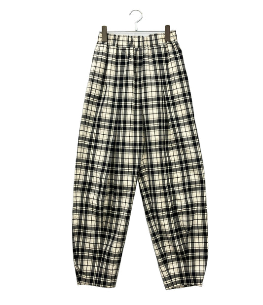 ENFOLD テーパードパンツ ドレープ チェック柄 300HS431-1500 レディース SIZE 38 (M) エンフォルド