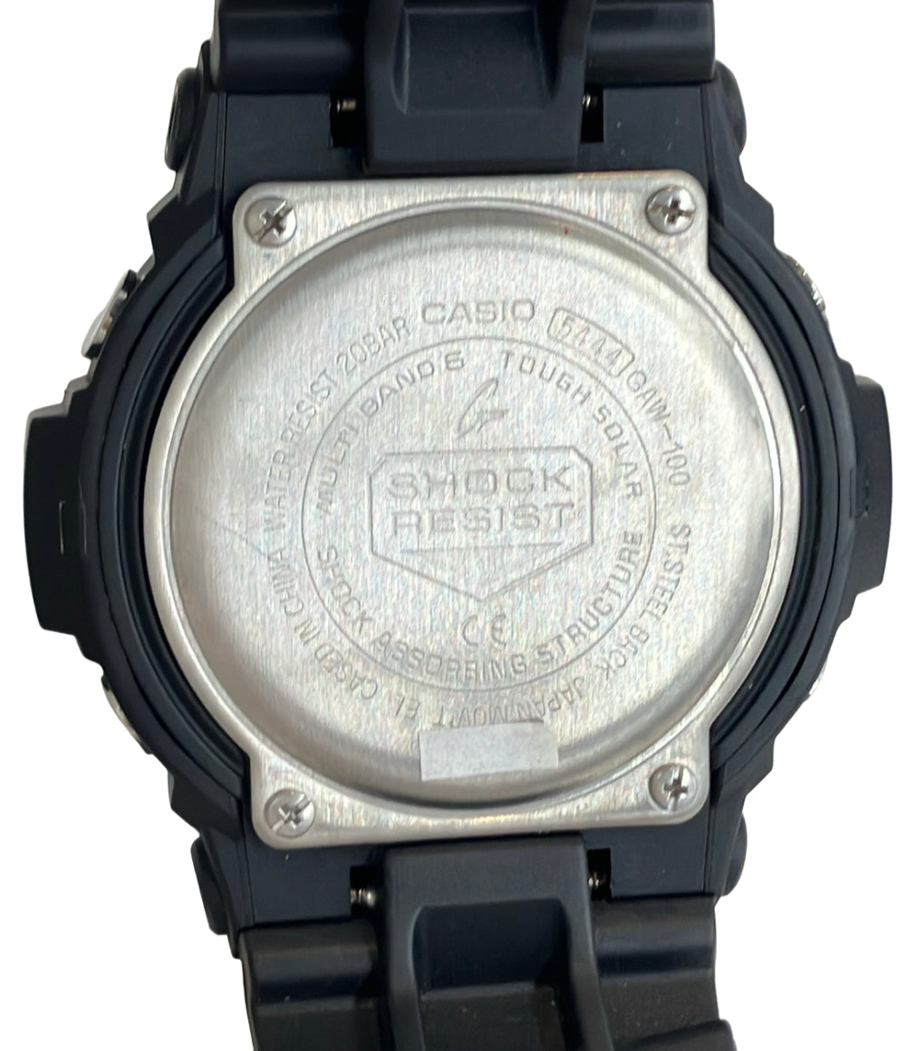 美品 CASIO 腕時計 G-SHOCK 電波ソーラー ソーラー ブラック GAW-100 メンズ カシオ
