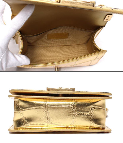 CHANEL チェーンショルダーバッグ ゴールド金具 型押しレザー グラフティ ボーイシャネル レディース シャネル