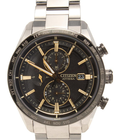 美品 シチズン 腕時計 アテッサ ATTESA ソーラー ブラック H800-A1CN209 メンズ CITIZEN
