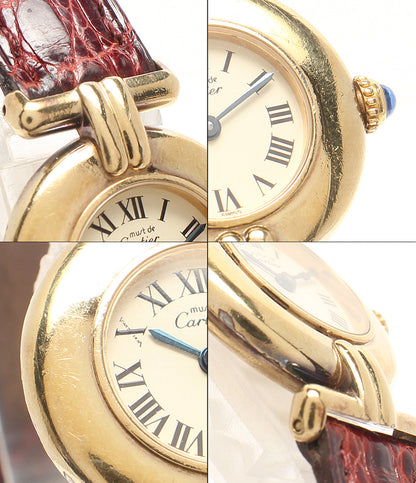 Cartier 腕時計 925 マストコリゼ ヴェルメイユ クオーツ ホワイト W590002 レディース カルティエ