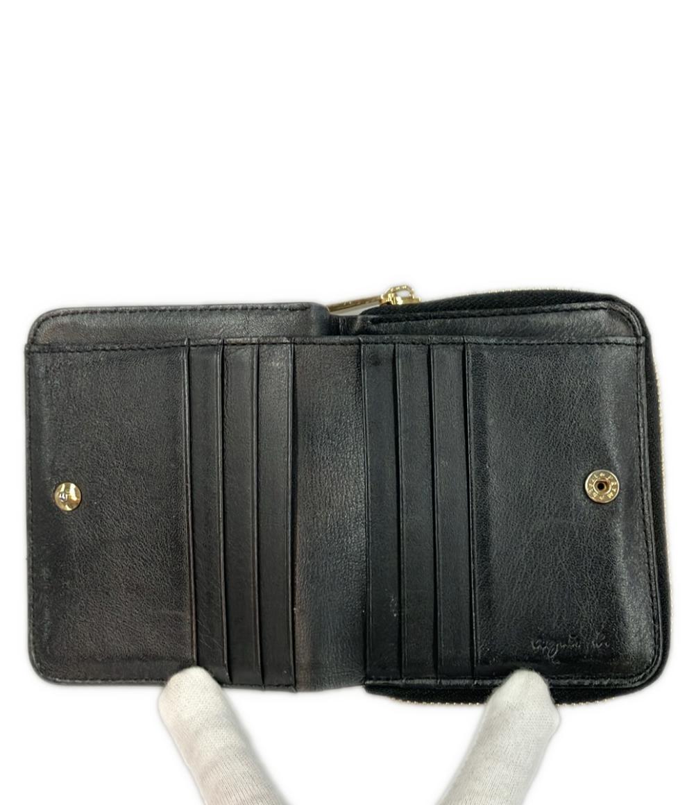 agnes b. ラウンドファスナー 二つ折り財布 レディース アニエスベー