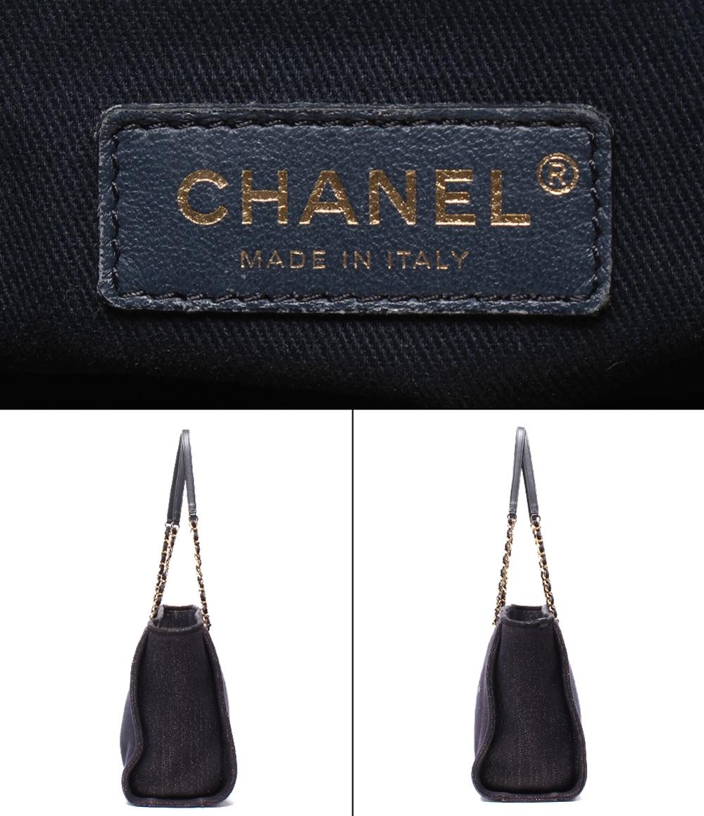 CHANEL トートバッグ 肩掛け ゴールド金具 ミックスファイバー