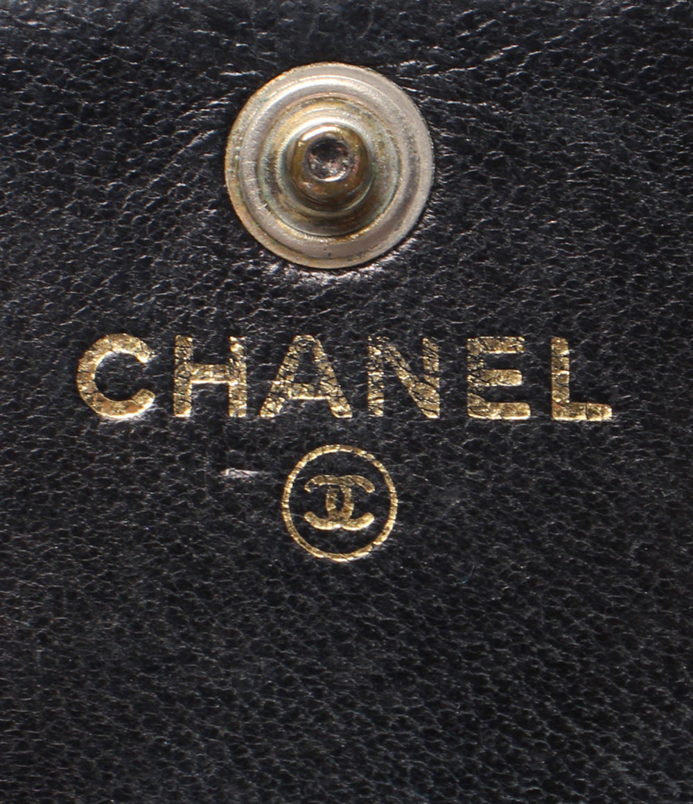 CHANEL Wホック三つ折り財布 キャビアスキン ココマーク レディース シャネル