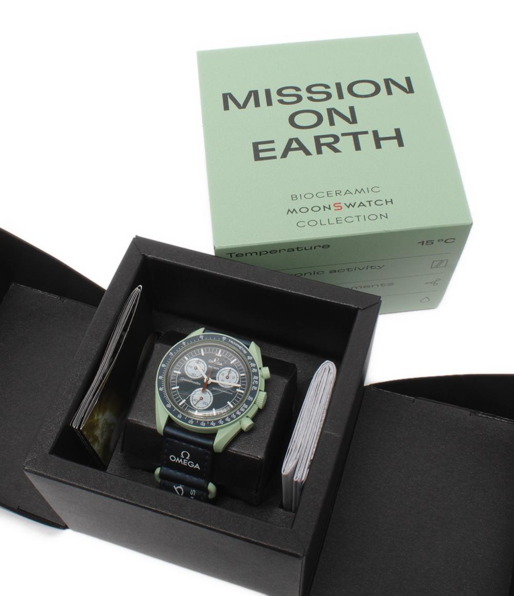 美品 オメガ×スウォッチ 腕時計 MOON クオーツ ユニセックス OMEGA×SWATCH