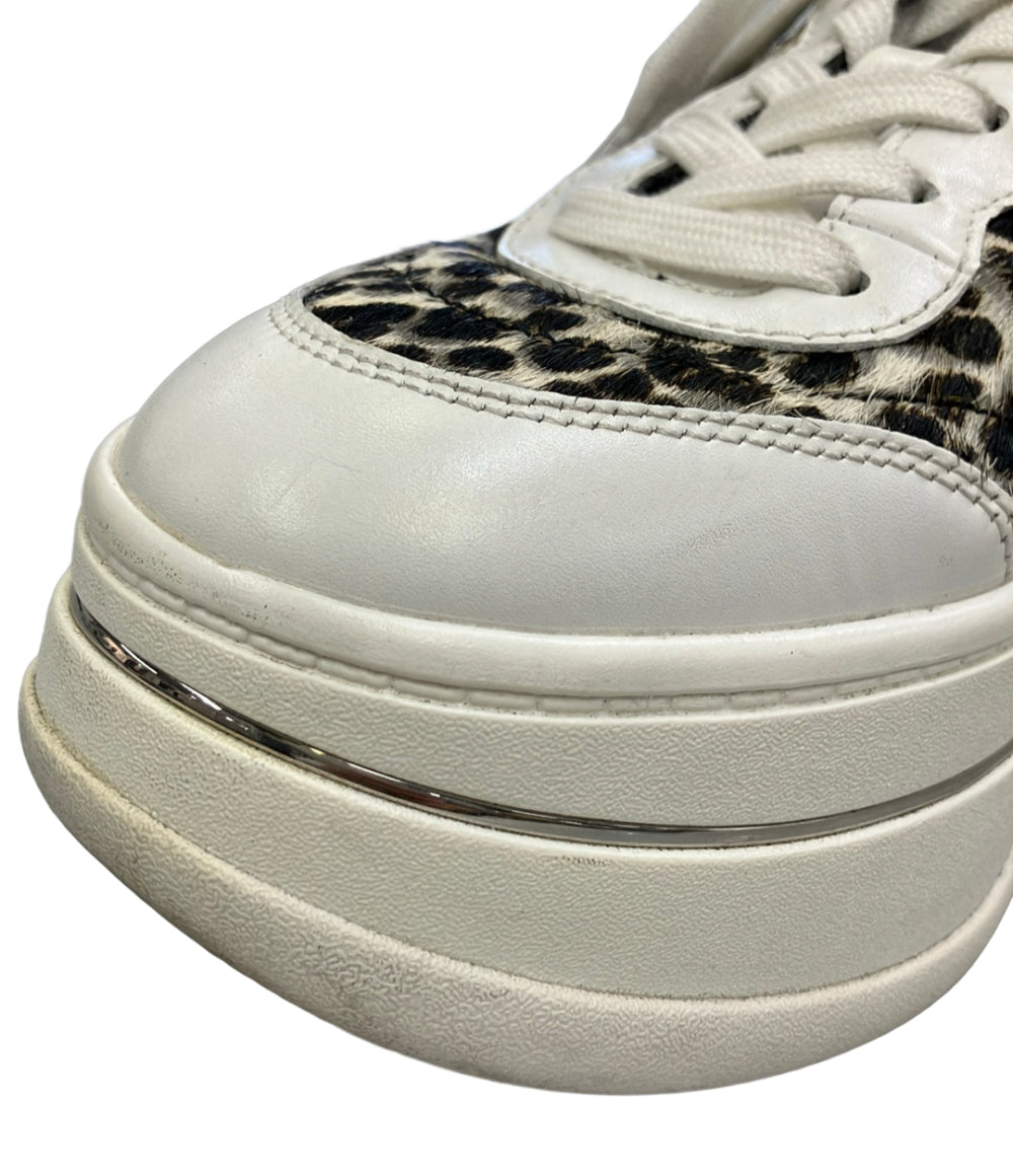 MICHAEL KORS ローカット厚底スニーカー ヘイズ レオパードプリント カーフヘア 43T4HYFS1H レディース SIZE US 7.5 マイケルコース