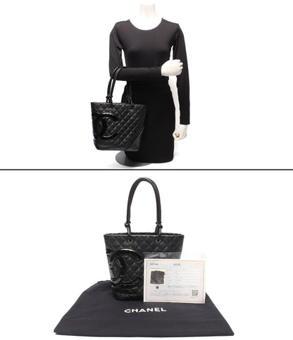 CHANEL トートバッグ シルバー金具 カンボンライン ラムスキン 10番台 レディース シャネル