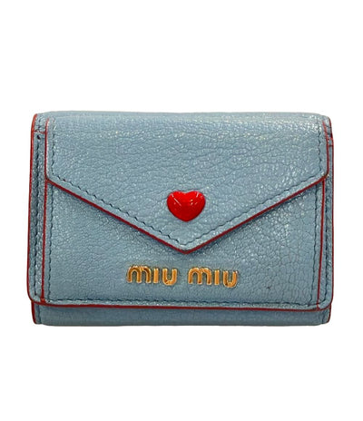 ミュウミュウ 三つ折り財布 MADRAS LOVE レディース MIUMIU