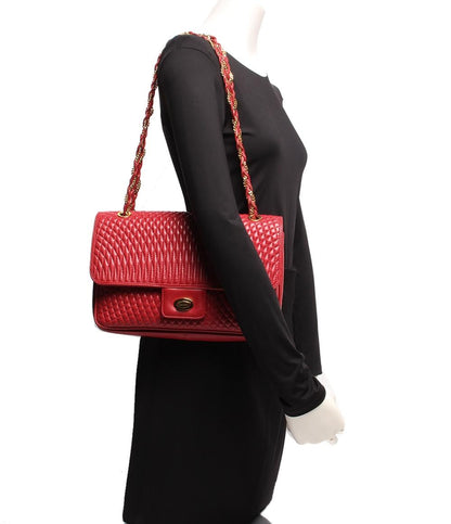 バリー チェーン レザー ショルダーバッグ キルティング ダブルフラップ ゴールド金具 レディース BALLY