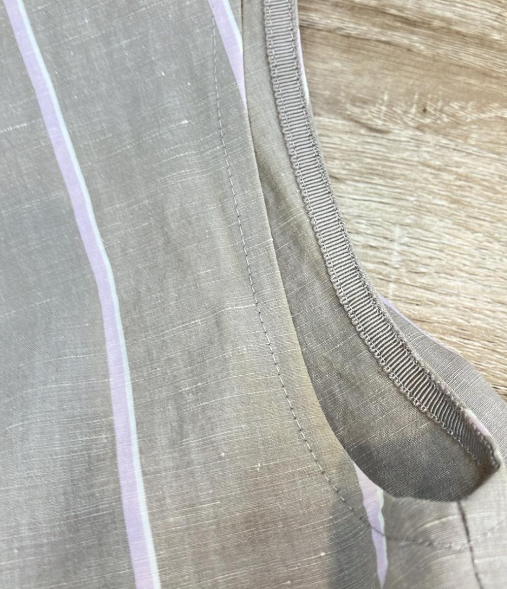 ebure ノースリーブワンピース インナー付き コットンリネンストライプノースリーブオーバーシャツワンピース 3310300377 レディース SIZE 36 (S)