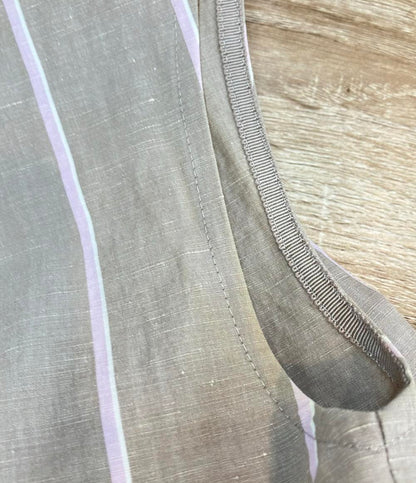 ebure ノースリーブワンピース インナー付き コットンリネンストライプノースリーブオーバーシャツワンピース 3310300377 レディース SIZE 36 (S)