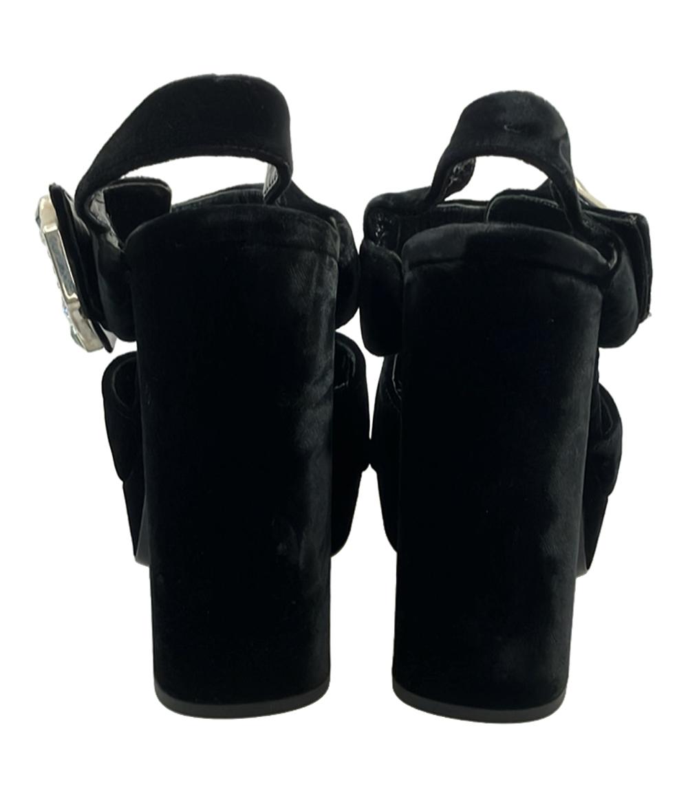 PRADA プラットフォームサンダル ベルベット レディース SIZE 35 1/2 22.5(cm) プラダ