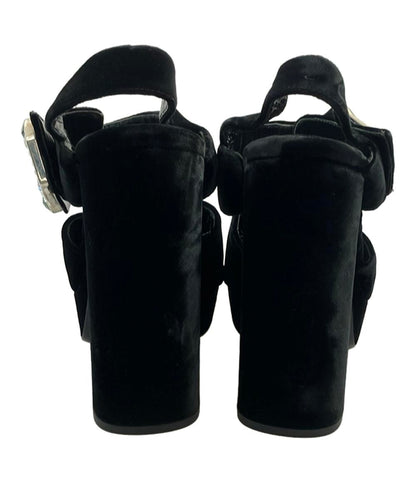 PRADA プラットフォームサンダル ベルベット レディース SIZE 35 1/2 22.5(cm) プラダ