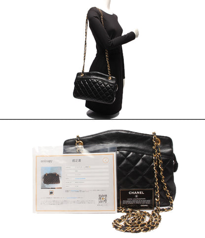 CHANEL チェーンショルダーバッグ 肩掛け ラムスキン 1番台 マトラッセ レディース シャネル