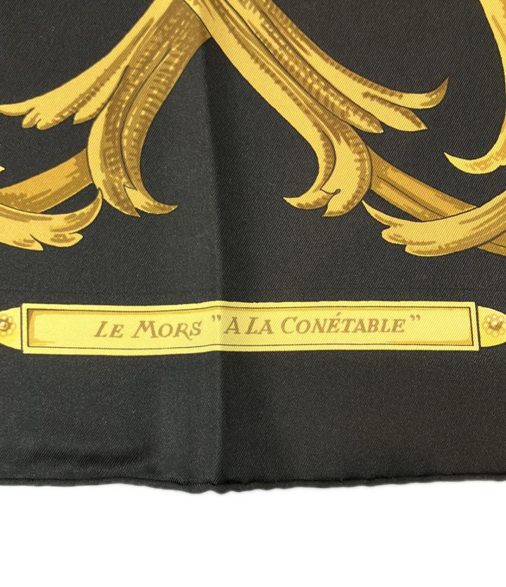 美品 エルメス スカーフ カレ90 シルク100% 轡の気品 le mors a la conetable レディース HERMES
