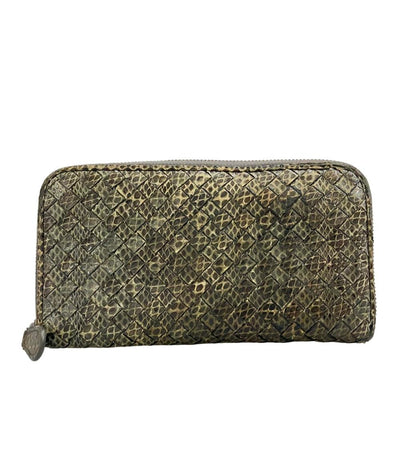 BOTTEGA VENETA ラウンドファスナー長財布 パイソン イントレチャート レディース ボッテガ・ヴェネタ