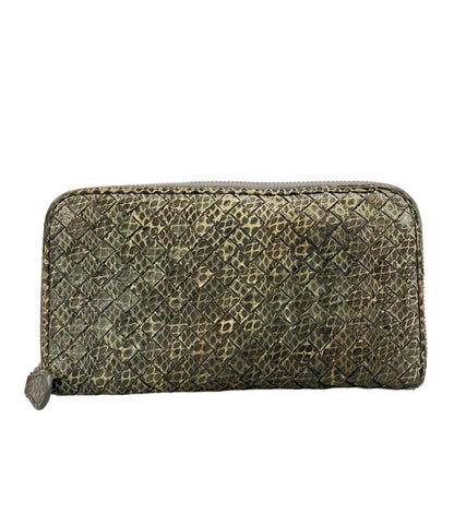 BOTTEGA VENETA ラウンドファスナー長財布 パイソン イントレチャート レディース ボッテガ・ヴェネタ