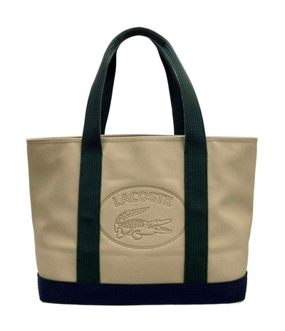 美品 LACOSTE トートバッグ ピケキャンバス ファスナー レディース ラコステ